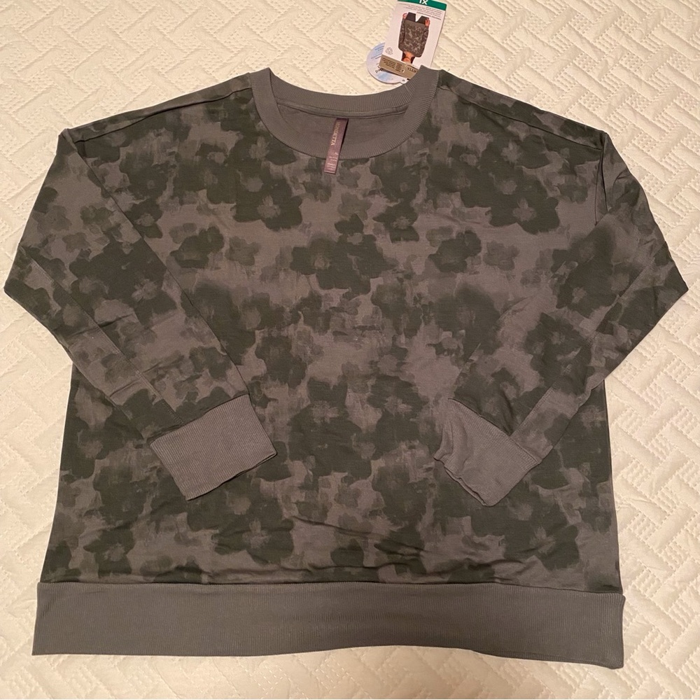 Mondetta Lightweight Active Green Subtle Abstract Floral Women’s XL